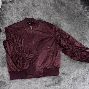 Zara Rich Maroon Bomber Jacket